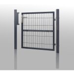 Portillon de jardin 120 x 100 cm avec serrure maille métallique - gris - gris - vingo Portillon de jardin 120 x 100 cm avec serrure maille métallique - gris - gris - vingo