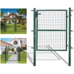 Vingo - portillon de jardin 150 x 100 cm avec serrure maille mtallique - vert - vert