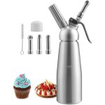 Vingo - swanew distributeur de cr�me 500ml whipper siphon � chantilly professionnel aluminium en acier ...