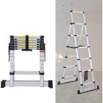 Swanew Échelle télescopique aluminium Échelle multi - usages 1. 7m + 2. 0m Échelle à coulisse stabil ... Swanew Échelle télescopique aluminium Échelle multi - usages 1. 7m + 2. 0m Échelle à coulisse stabil ...