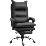 Vinsetto - fauteuil de bureau direction hauteur réglable dossier inclinable repose - pied intégré revêtement ... Vinsetto - fauteuil de bureau direction hauteur réglable dossier inclinable repose - pied intégré revêtement ...