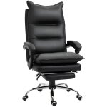 Vinsetto - fauteuil de bureau direction hauteur rglable dossier inclinable repose - pied intgr revtement ...