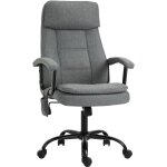 Vinsetto - fauteuil bureau manager massant pivotant hauteur rglable tissu lin gris