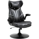 Vinsetto - fauteuil gaming base ronde mtal pivotante 360 hauteur rglable ttire accoudoirs relevables ...