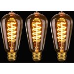 Vintage edison ampoule e27 led st64, 4w spirale flexible courb� led filament e27 ampoule d�corative antique ...