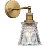 Vintage industriel applique murale e27 luminaires int�rieur abat - jour en verre � rayures p�tales lampe ...