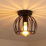 Vintage plafonnier industriel en mtal cage suspensions lustres abat - jour gomtrique design luminaire ...