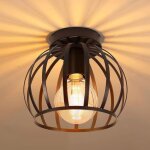 Vintage plafonnier industriel en mtal cage suspensions lustres abat - jour gomtrique design luminaire ...