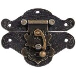 Vintage style latch antique embossed hasp lock closure with screws for decorative cabinets, cupboards, ...