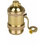 Vintage support pour ampoule e27 douille culot de lampe avec interrupteur de cha�ne en cuivre laiton ...