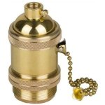 Vintage support pour ampoule e27 douille culot de lampe avec interrupteur de cha�ne en cuivre laiton ...