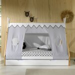 Vipack - lit enfant tipi avec barrière et tiroir en pin blanc et naturel - indy Vipack - lit enfant tipi avec barrière et tiroir en pin blanc et naturel - indy