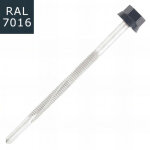 Vis bac acier scell - it sommet nervur� support m�tal ipn - �6 x 200 mm - th12 - anthracite ral7016 - ...