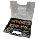 Vis express - assortiment de 280 vba vis bois agglo t�te frais�e tf torx pointe antifendage type 17 bichromat� ...