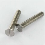 Vis m�taux laiton nickel� t�te frais�e fendue m4x50 - 10 pi�ces