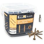 Vis pour patio brun fauve � rainure, 240pcs 81 - 1 / 2 - assemblage bois ext�rieur, terrasse / abri jardin, ...