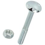 Le sanitaire - vis plate ronde acier galvanis� m5 x 35 mm avec �crou hexagonal