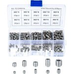 Vis sans t�te en acier inox, m3 m4 m5 m6 m8 vis � m�taux, assortiment kit de fixations vis pointeau?200pcs) ...