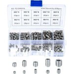 Vis sans t�te en acier inox, m3 m4 m5 m6 m8 vis � m�taux, assortiment kit de fixations vis pointeau?200pcs) ...