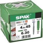 Vis spax, type sd, 6 x 30 mm + vis universelle spax, 4, 5 x 45 mm, t�te frais�e, filetage partiel, t ...