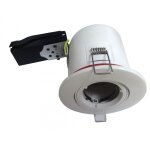 Vision - el - support de spot bbc rt2012 rond blanc orientable 101mm + douille gu10 miidex lighting ...