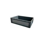 Bac de stockage plastique gerbable norme europe parois pleines - 35 litres - dim : h 16, 5 x l 60 cm