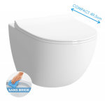 Vitra sento cuvette compacte sans bride 49, 5cm + abattant ultra - fin avec frein de chute (sentocompactrimles ...