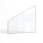 Vitre supra trivik (c�t� droit) - verre trap�ze rectangle pour po�le � bois - 470 x 205 / 122 mm (l1 ...