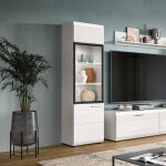 Vitrine 1 porte 45x3x160 cm blanc - icedy