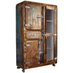 Vitrine 90x38 bois de r�cup�ration laqu� multicolore freezy 34