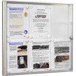 Vitrine d'affichage int�rieure 655x711mm ? aluminium anodis� argent ? verre plexiglas 3mm ? 6 feuilles ...