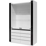 Vitrine / argentier / vaisselier lina coloris blanc avec faades blanches et noires brillantes ? 120 ...