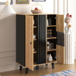 Vitrine, buffet avec 2 portes et 3 �tag�res, led et verre, style moderne, en panneaux de particules, ...