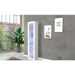 Dmora - vitrine colonne avec porte vitrée, made in italy, avec lumière led bleue, buffet avec étagères, ... Dmora - vitrine colonne avec porte vitrée, made in italy, avec lumière led bleue, buffet avec étagères, ...