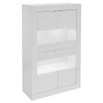 Vitrine comete - leds - 4 portes - blanc laqu�