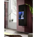 Vitrine led murale design 'fly iii' 126cm noir Vitrine led murale design 'fly iii' 126cm noir