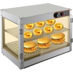 Vitrine de maintien au chaud avec support et pince � pain, armoire chauffante acier inoxydable electrique ...