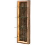 Massivmoebel24 ? vitrine murale 45x30 cm en acacia laqu� ? 4 �tag�res en verre ? syst�me lumineux led ...