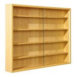 Pegane ? vitrine murale en bois imitation h�tre ? 5 niveaux ? longueur 80 cm, profondeur 9, 5 cm, hauteur ...