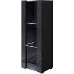 Muebles bonitos - vitrine avec pieds 2 cm avec led 1 porte meuble de rangement avec pieds 40 x 128 x ...