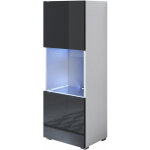 Vitrine avec pieds 2 cm avec led 1 porte meuble de rangement avec pieds 40 x 128 x 29cm 3 compartiments ...