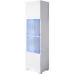 Vitrine avec pieds 2 cm avec led 1 porte meuble de rangement avec pieds 40 x 167 x 29cm 4 compartiments ...