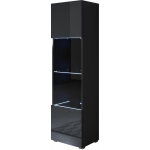 Vitrine avec pieds 2 cm avec led 1 porte meuble de rangement avec pieds 40 x 167 x 29cm 4 compartiments ...
