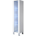 Vitrine avec pieds en aluminium 12 cm avec led 1 porte meuble de rangement avec pieds 40 x 177 x 29cm ...