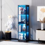 Vitrine � quatre niveaux, vitrine anti - poussi�re, 40x35x165cm, avec espace de rangement, �clairage ...