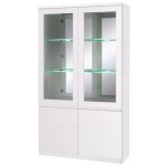 Vitrine vaisselier fabio - blanc brillant avec led - style design - 110 x 190 x 40 cm Vitrine vaisselier fabio - blanc brillant avec led - style design - 110 x 190 x 40 cm
