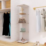 Vitrine en verre 42. 5x36. 5x164 cm - colonne d'exposition � 4 niveaux avec porte s�curis�e � cl� et ...