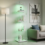 Vitrine en verre avec led, armoire vitrine pour collection transparent meuble vitrine verre avec 1 portes ...