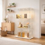Vitrine en verre avec lumi�re tactile, armoire vitrine pour collection transparent meuble vitrine verre ...