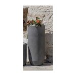 Vivaio garden forest - vase en r�sine � haut cylindre ardoise cilar 75 telcom vasar effet b�ton moderne ...